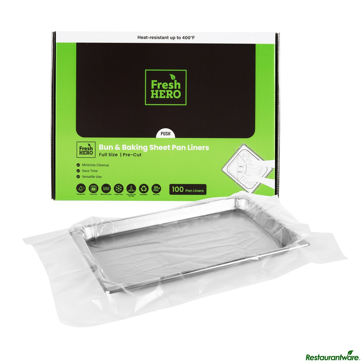 Liners, Pan, Fresh Hero 20.50 x 28.50 Inch, Nylon Sheet, Full-Size,100 - 1 EACH
