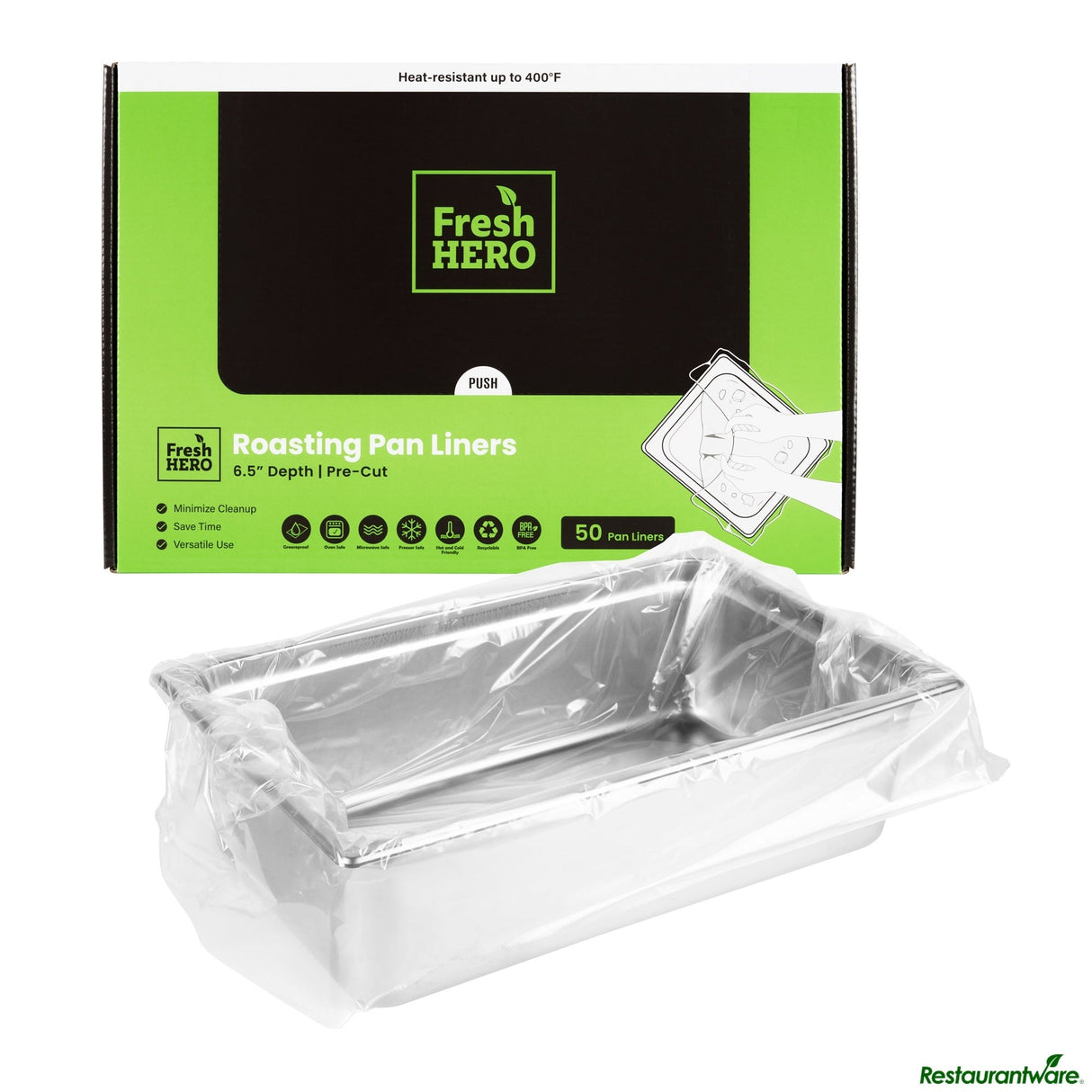 Liners, Pan, Fresh Hero 38 x 18 x 6.50 Inch, Nylon Roasting,50 - 1 EACH