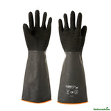 Gloves, Latex, Clean Tek, Heavy-Duty, Non-Slip, Black, Chemical-Resistant, 17.75 Inch, 35 Mil,10 - 2 PIECE