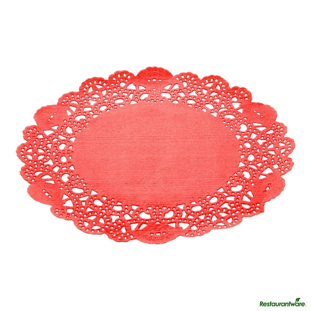 Doilies, Lace, Pastry Tek 6 Inch, Paper, Red, Round,40 - 100 COUNT