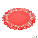 Doilies, Lace, Pastry Tek 12 Inch, Paper, Red, Round,40 - 100 COUNT