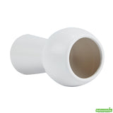 Vase, Table Art, 3.50 x 3.50 x 6.50 Inch, Ceramic, White, Pedestal Shape,1 - 1 EACH