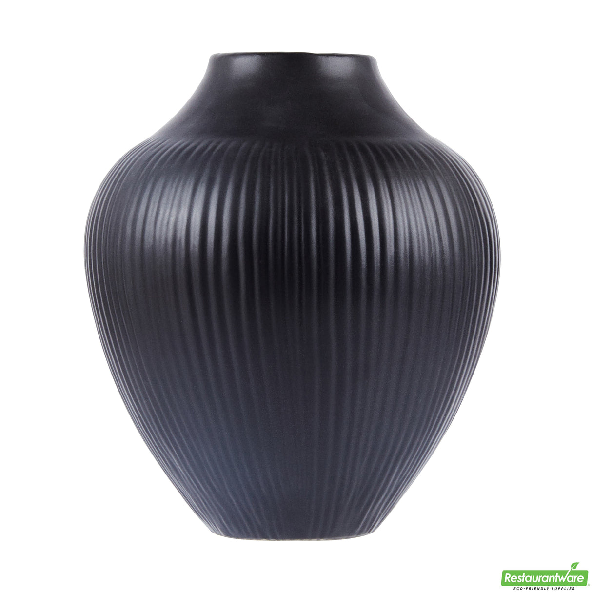 Vase, Table Art, 7 x 7 x 8 Inch, Ceramic, Black, Balloon Shape,1 - 1 EACH