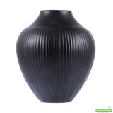 Vase, Table Art, 7 x 7 x 8 Inch, Ceramic, Black, Balloon Shape,1 - 1 EACH