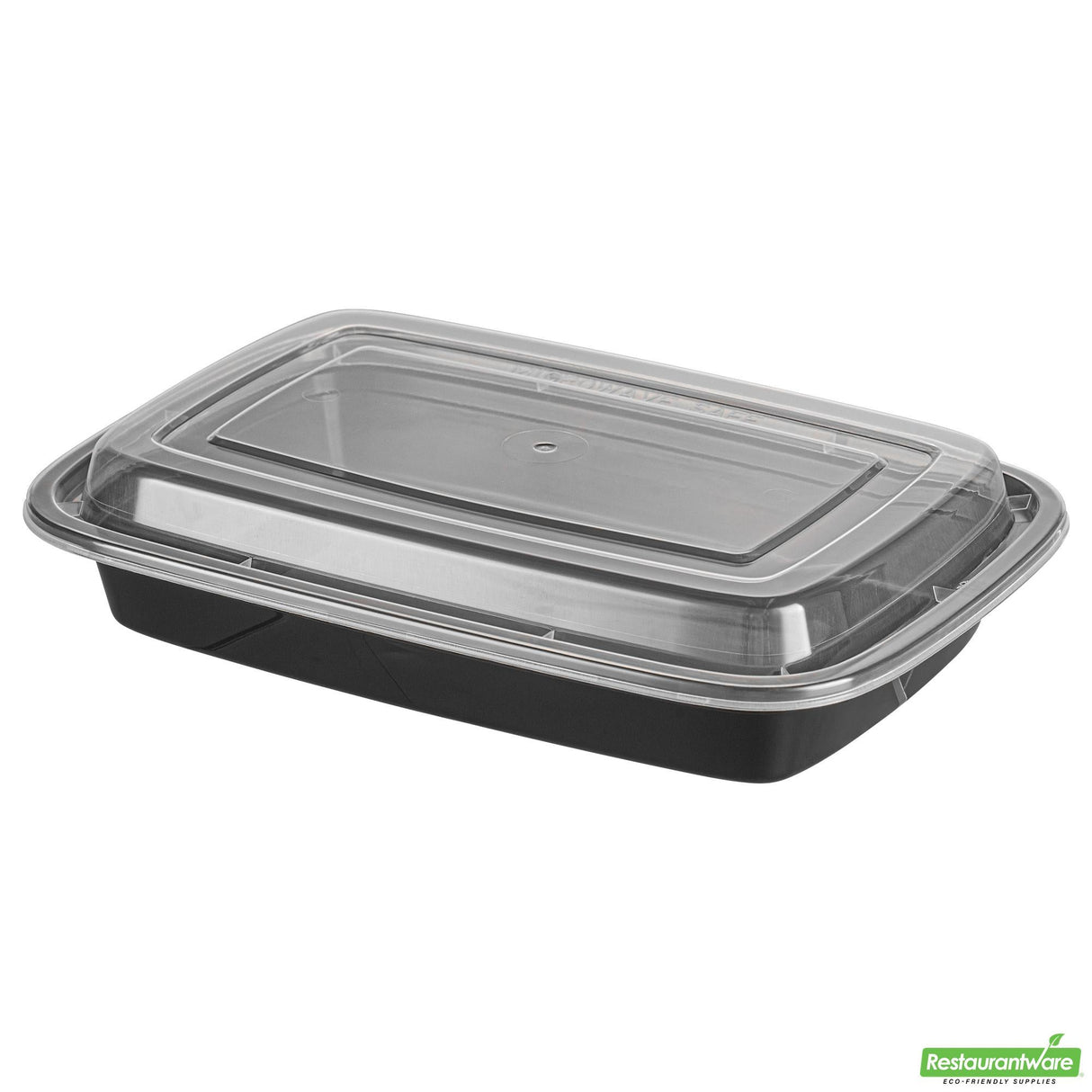 Box, To-Go, Asporto 16 Ounce, Microwavable Plastic, Black, Rectangular, 7.75 x 5.50 x 1.50 Inch, includes Clear Lid,50 - 1 EACH