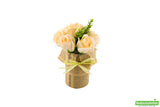 Roses, Yellow, Faux, with 7 Blooms, Sapone del Fiore, in Plastic Pot,1 - 12 COUNT