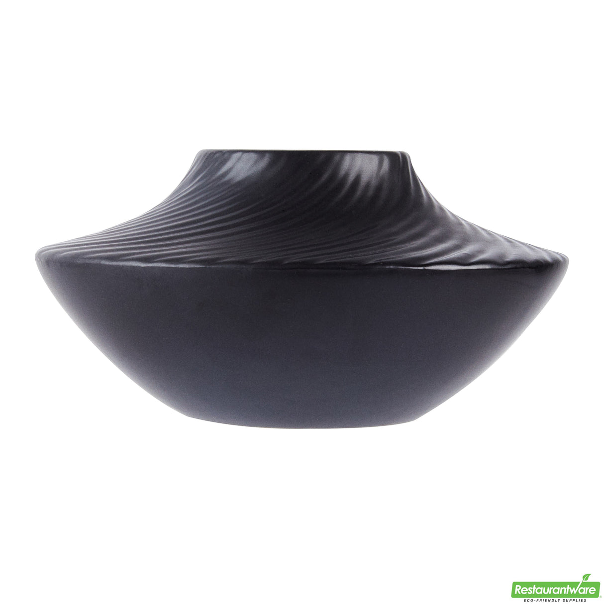 Vase, Table Art, 5.25 x 5.25 x 2.75 Inch, Ceramic, Black, Swirl Shape,1 - 1 EACH
