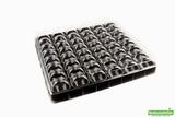 Containers, 48-Compartment Macaron, Plastic, Black, With Shock Safe Lid,1 - 100 COUNT