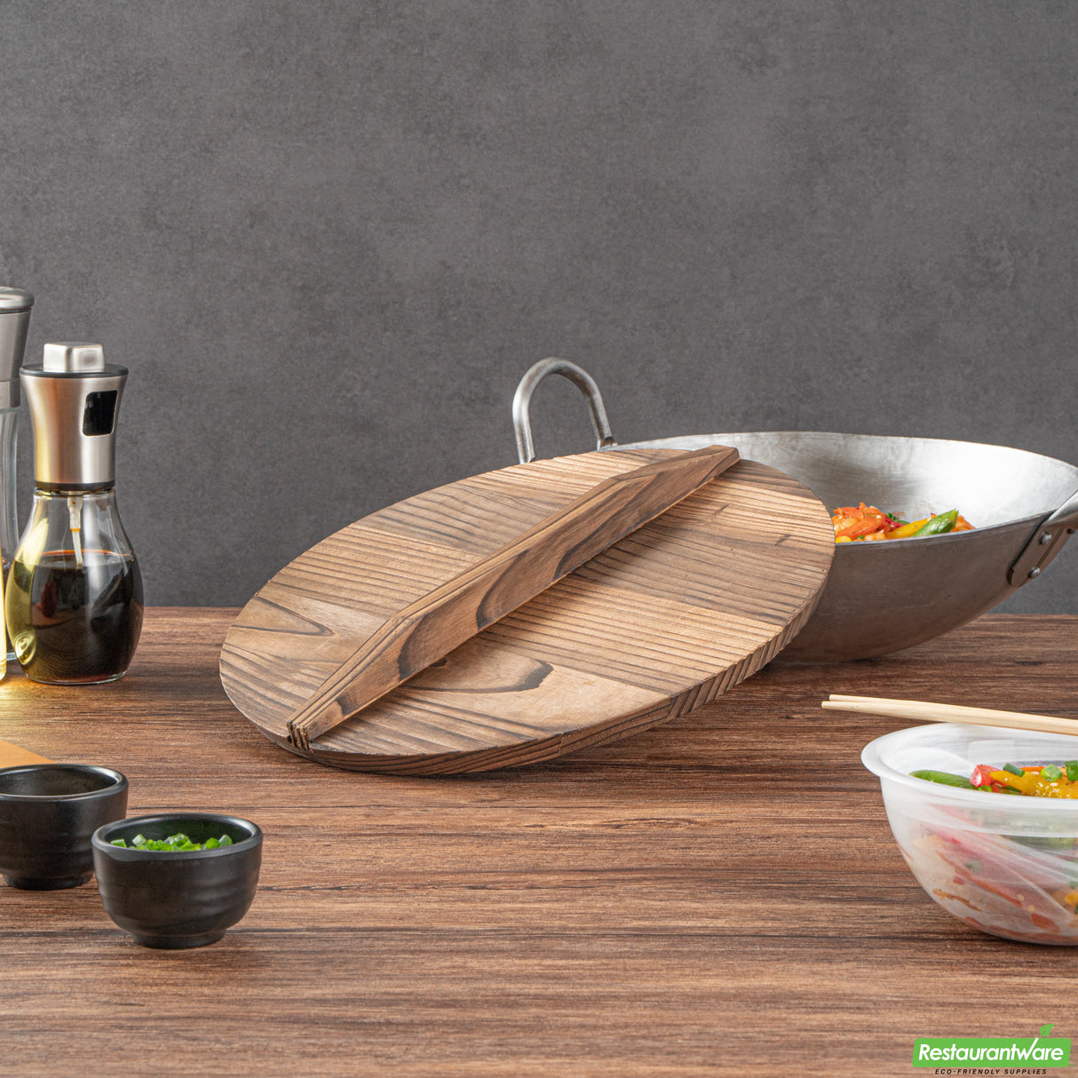 Lid, Motomori, Wood, for 12 & 14 Inch Wok,10 - 1 EACH