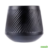 Vase, Table Art, 6 x 6 x 5.50 Inch, Ceramic, Black, Tea Cup Shape,1 - 1 EACH