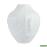 Vase, Table Art, 7 x 7 x 8 Inch, Ceramic, White, Balloon Shape,1 - 1 EACH