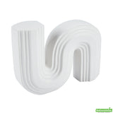 Vase, Table Art, 7.25 x 2 x 6 Inch, Ceramic, White, S Shape,1 - 1 EACH