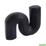 Vase, Table Art, 7.25 x 2 x 6 Inch, Ceramic, Black, S Shape,1 - 1 EACH