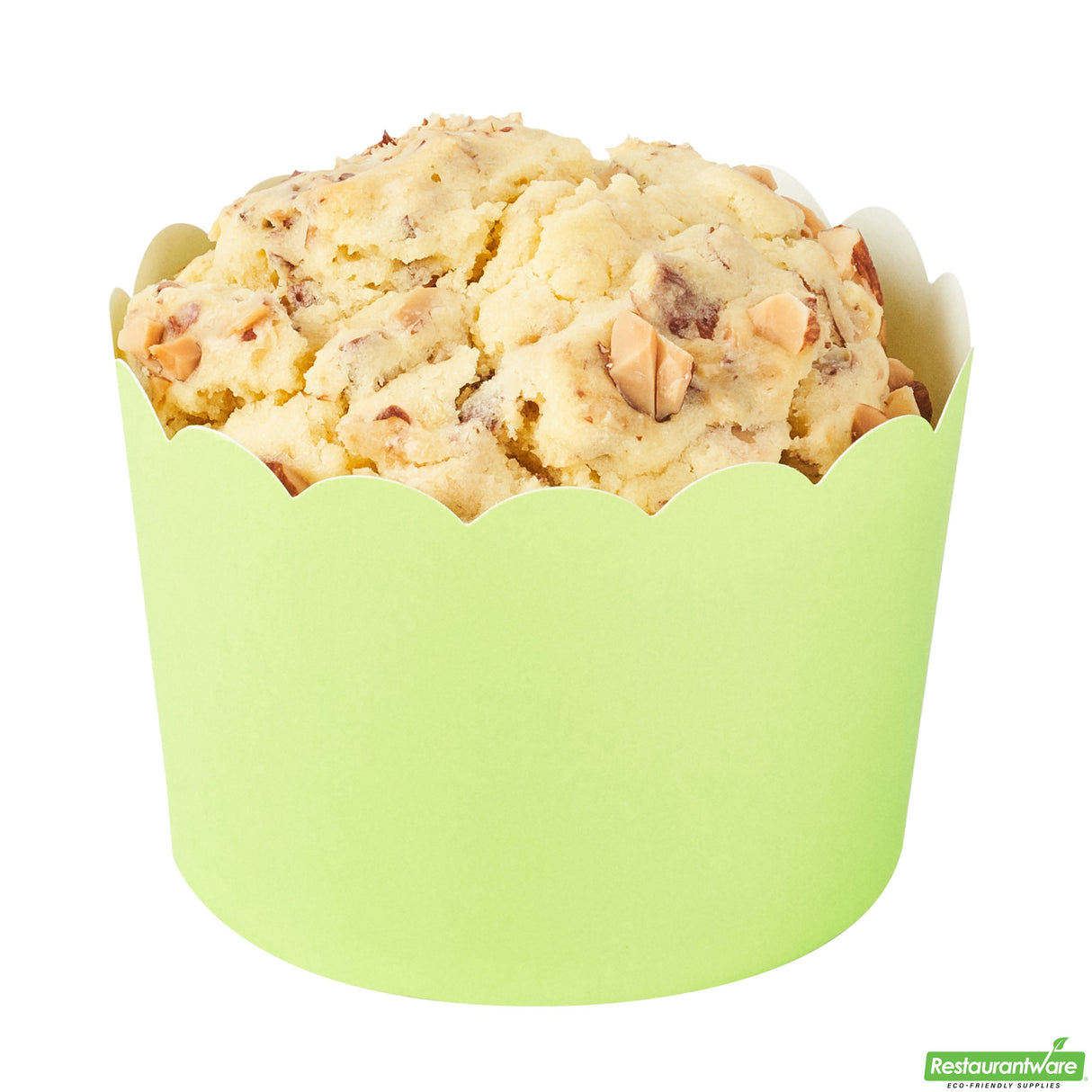Cups, Baking, 10 Ounce, Paper, Eco Green, Scallop, Jumbo 3.50 x 3.50 x 2.50 Inch, Round,200 - 1 EACH