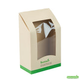 Containers, Take-Out, Sustain 6 x 3.75 x 2 Inch, PLA-Lined Bamboo Paper, 6 x 3.75 x 2 Inch, with Window,4 - 50 COUNT