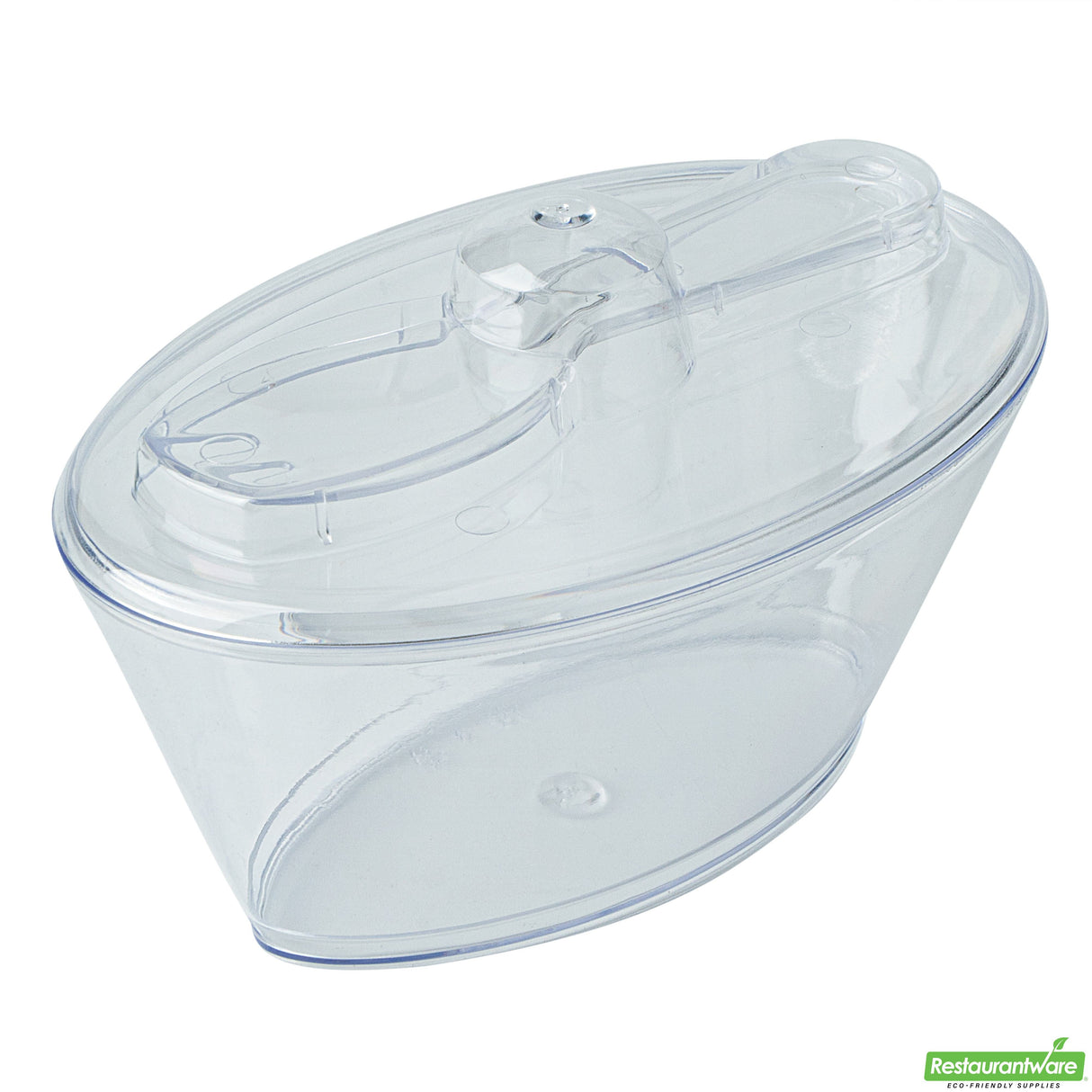 Cups, Deli, 4 Ounce, Plastic, Clear, Oval, with Spork in Lid, 4 Ounce,1 - 100 COUNT