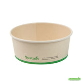 Containers, Salad, Sustain 25 Ounce, PLA-Lined Bamboo Paper, 6 x 6 x 2.50 Inch, Round,4 - 50 COUNT