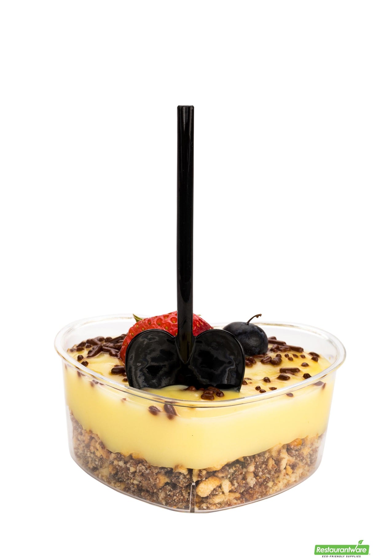 Spoons, Dessert, Love Shovel, Heavyweight Plastic, Black, 3.5 Inch, 3.5 Linear Inch,1 - 500 COUNT