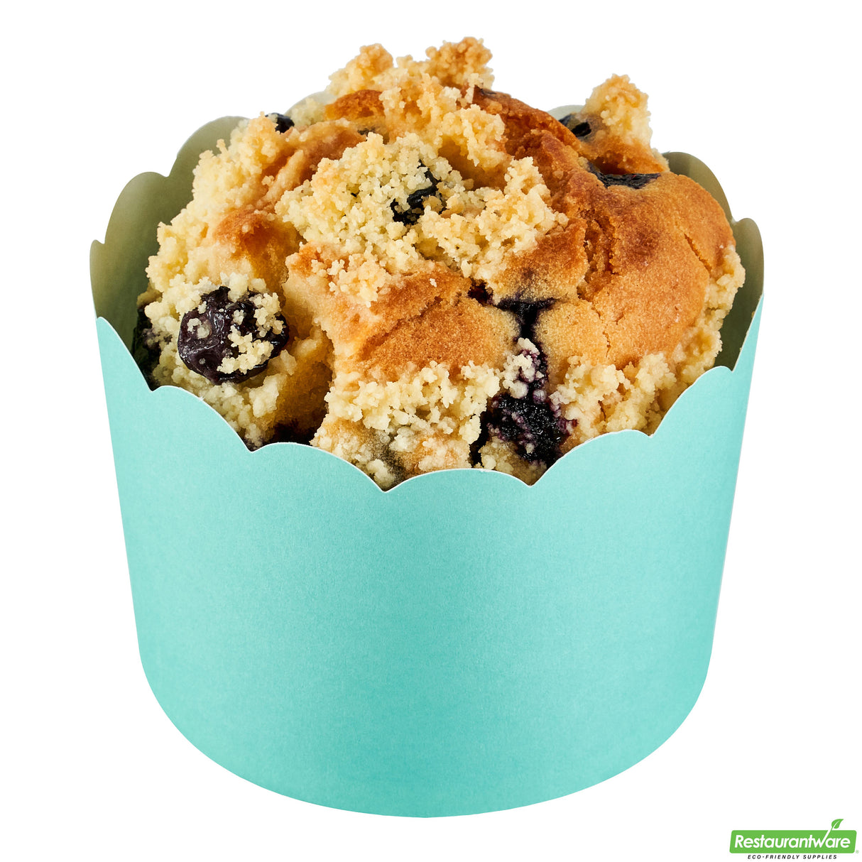 Cups, Baking, 10 Ounce, Paper, Turquoise, Scallop, Jumbo 3.50 x 3.50 x 2.50 Inch, Round,200 - 1 EACH