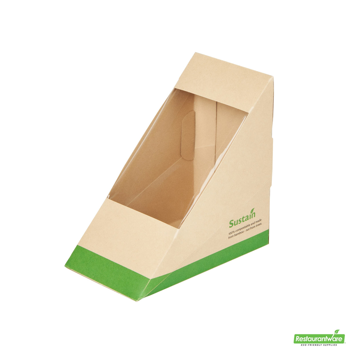 Box, Sandwich, Sustain Medium, PLA-Lined Paper, 4.75 x 4.75 x 2.75 Inch, includes Window,8 - 25 COUNT