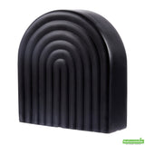 Vase, Table Art, 6 x 2 x 6.25 Inch, Ceramic, Black, Rainbow Shape,1 - 1 EACH