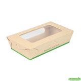 Box, Lunch, Sustain 35 Ounce, PLA-Lined Paper, 6.25 x 4.75 x 2 Inch, includes Window,4 - 50 COUNT