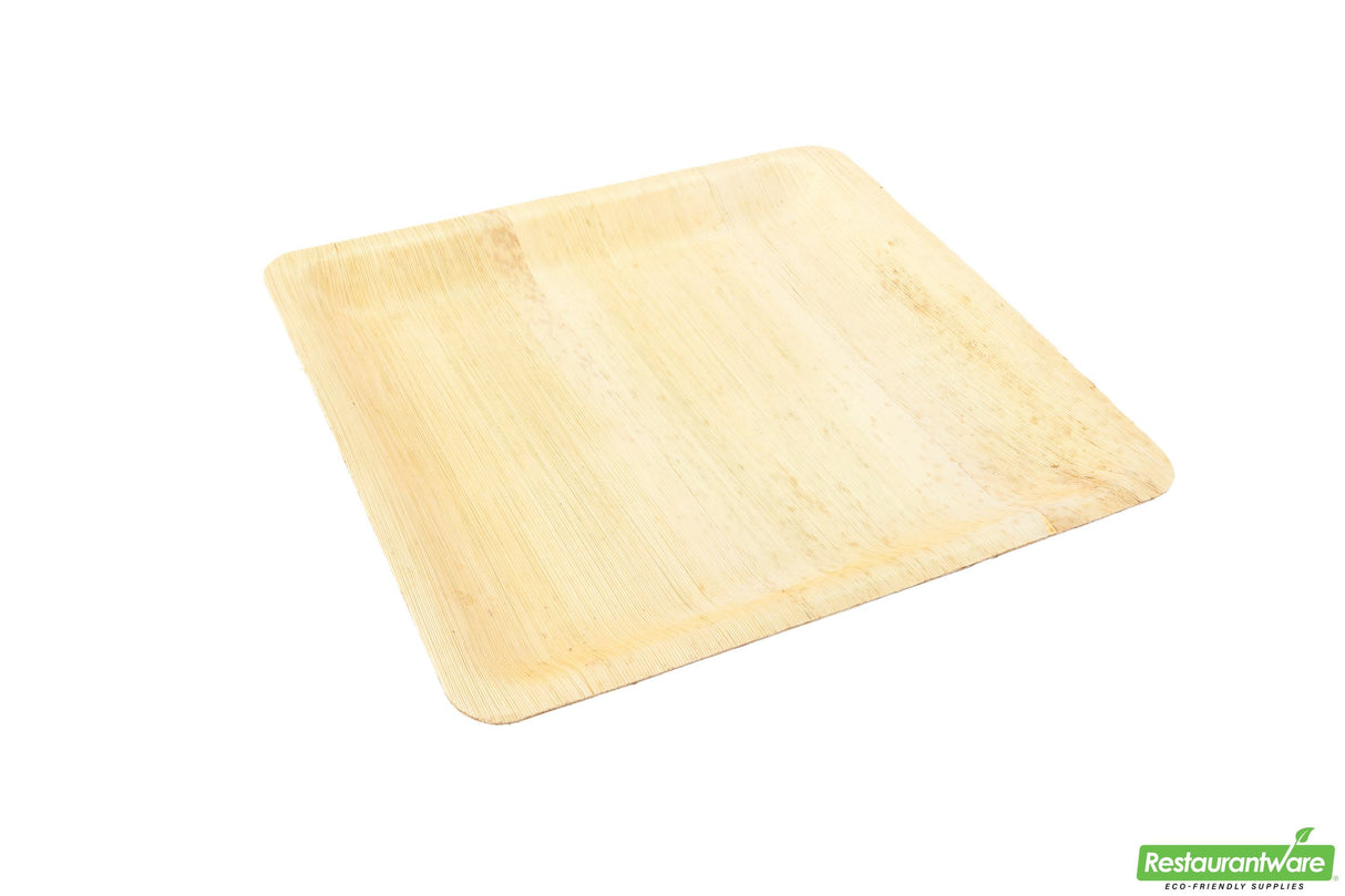 Plates, Dinner, 9.8 Inch, Bamboo Leaf, Natural, Square,10 - 10 COUNT