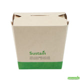 Containers, Noodle Take-Out, Sustain 16 Ounce, PLA-Lined Bamboo Paper, 3.50 x 3 x 3.25 Inch, Square,4 - 50 COUNT
