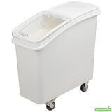 Bin, Ingredient, 21 Gallon, Slant-Top, White, Plastic, with Sliding Lid/Scoop/Casters,1 - 1 EACH