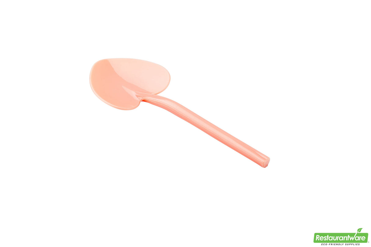 Spoons, Dessert, Love Shovel, Heavyweight Plastic, Coral, 3.5 Inch, 3.5 Linear Inch,1 - 100 COUNT