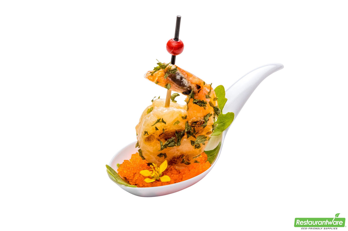 Spoons, Tasting, 5 Inch, Plastic, White Wave Design, Heavyweight, 5 Linear Inch,1 - 100 COUNT