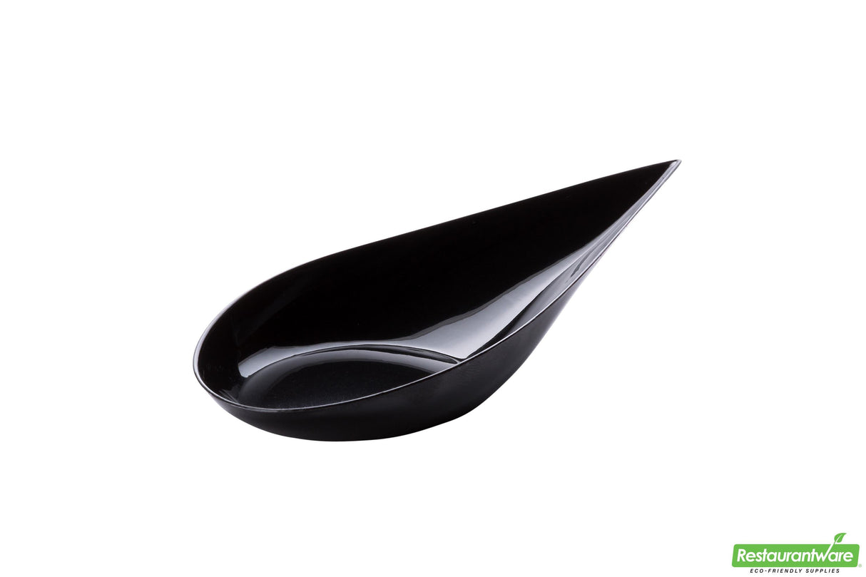 Spoons, Appetizer, 4 Inch, Plastic, Black, Teardrop, Heavyweight, 4 Linear Inch,1 - 100 COUNT