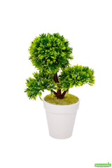 Trees, Green, Faux, Petite, in White Plastic Pot,1 - 12 COUNT