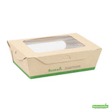 Box, Lunch, Sustain 28 Ounce, PLA-Lined Paper, 6.25 x 4.75 x 2 Inch, includes Window,4 - 50 COUNT