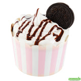 Cups, Baking, 10 Ounce, Paper, Pink Stripe, Scallop, Jumbo 3.50 x 3.50 x 2.50 Inch, Round,200 - 1 EACH