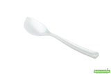 Spoons, Dessert, Petal, Heavyweight Plastic, Pearl White, 4.5 Inch, 4.5 Linear Inch,1 - 500 COUNT