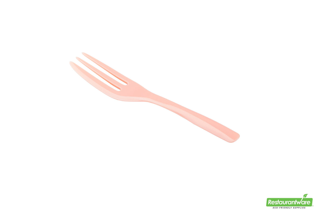 Forks, Cake, Heavyweight Plastic, Coral, 4 Inch, with Knife-Edge, 4 Linear Inch,1 - 100 COUNT