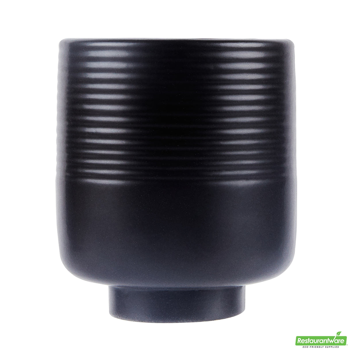 Vase, Table Art, 3 x 3 x 3.50 Inch, Ceramic, Black, Tea Cup Shape,1 - 1 EACH