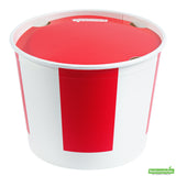Buckets, Chicken, Bio Tek 85 Ounce, Paper, Red & White, includes Lid,25 - 1 EACH