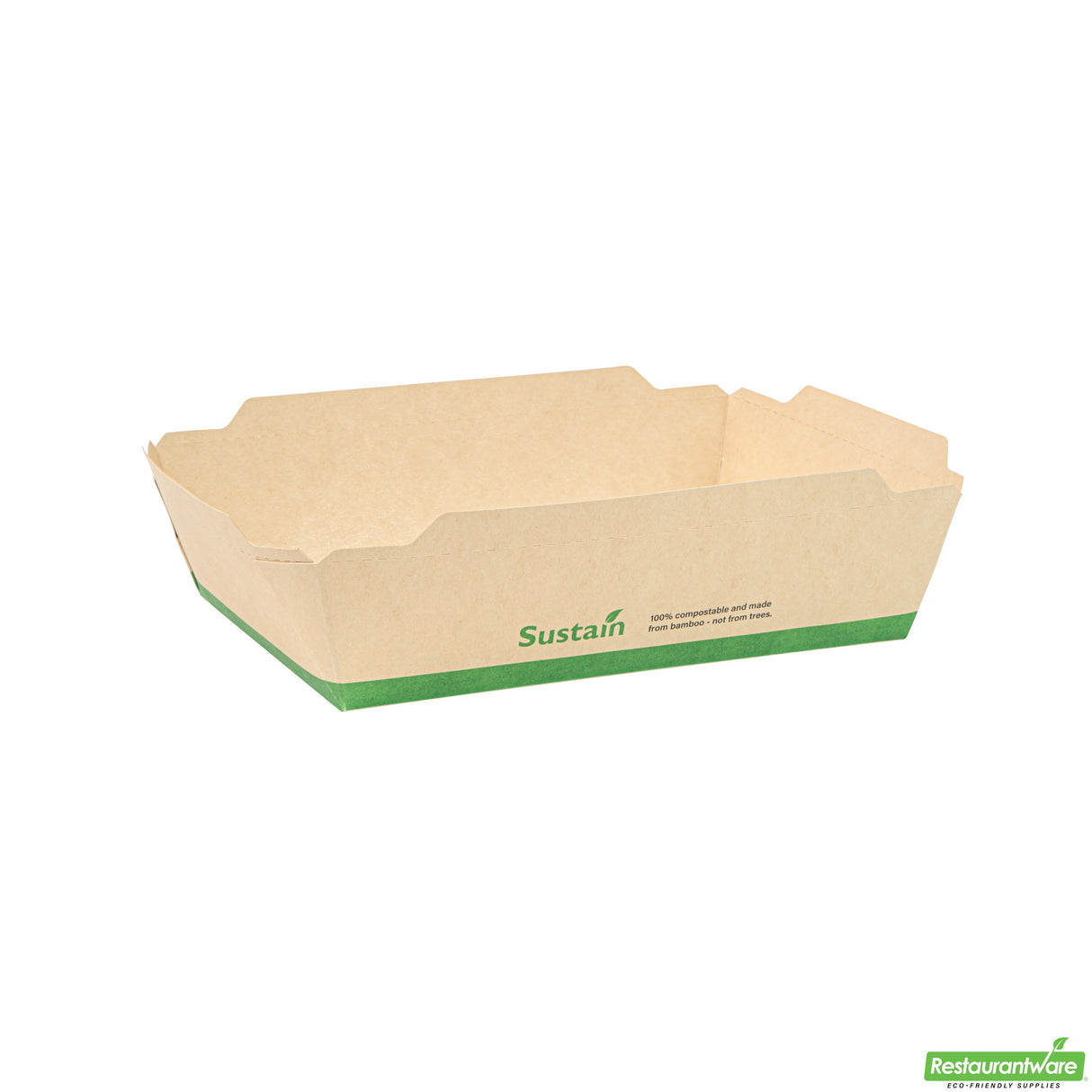 Containers, Sustain 34 Ounce, PLA-Lined Bamboo Paper, 7.50 x 5.50 x 1.75 Inch, Medium,4 - 50 COUNT
