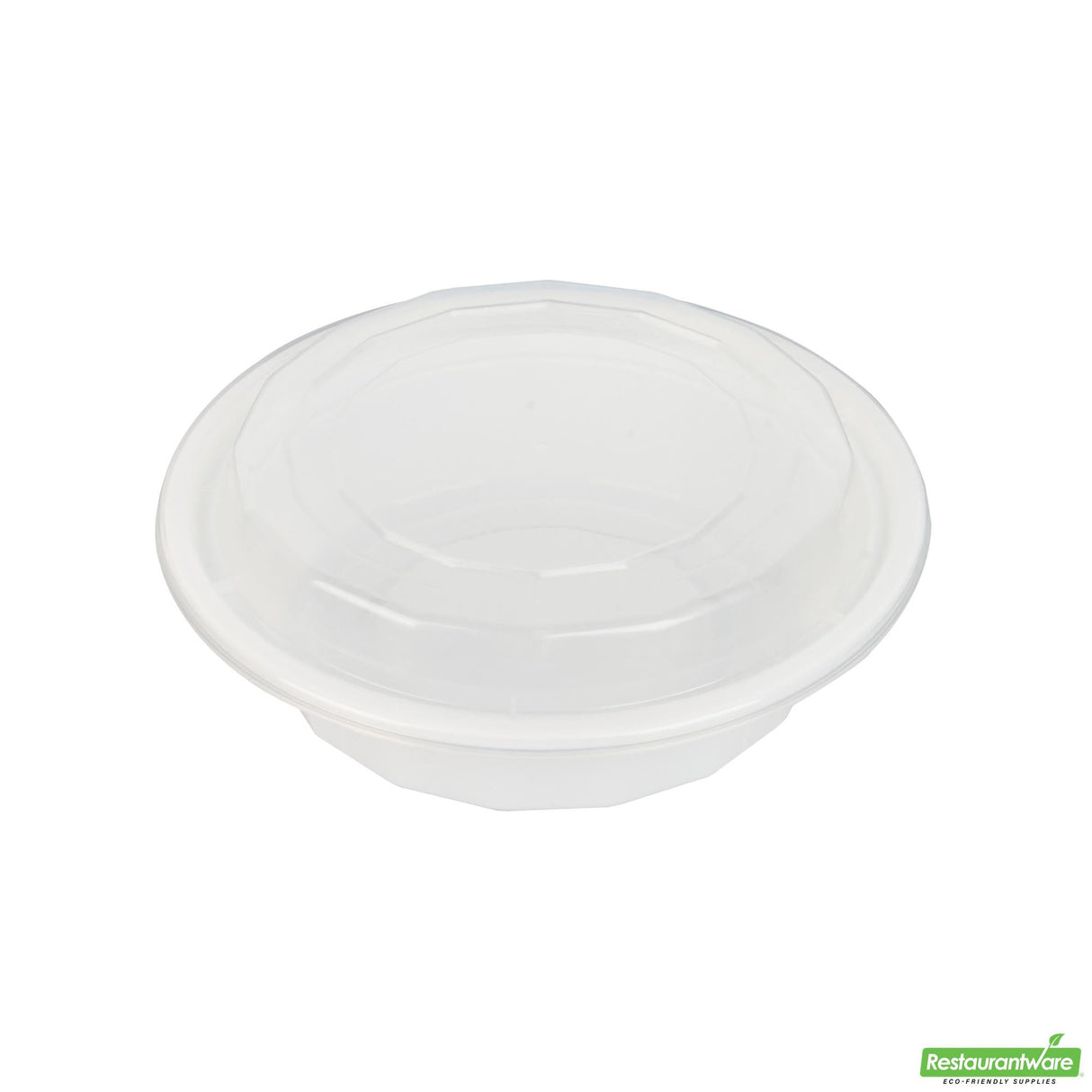 Box, To-Go, Asporto 16 Ounce, Microwavable Plastic, White, Round, 6.25 x 6.25 x 1.75 Inch, includes Clear Lid,50 - 1 EACH