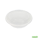 Box, To-Go, Asporto 16 Ounce, Microwavable Plastic, White, Round, 6.25 x 6.25 x 1.75 Inch, includes Clear Lid,50 - 1 EACH