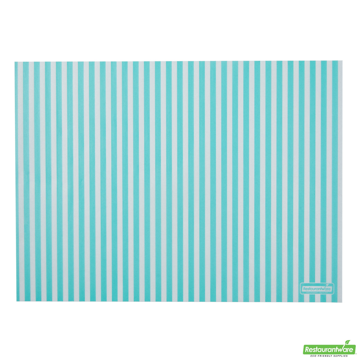 Food Wrap & Basket Liners, RW Base 15 x 11 Inch, Greaseproof Paper, Turquoise & White Stripe,10 - 200 COUNT