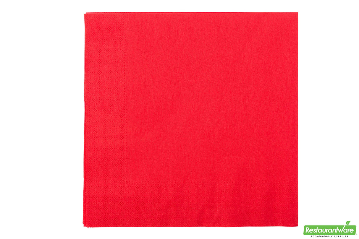 Napkins, 2 Ply, Red, 16 x 16 Inch, 16 Linear Inch,1 - 1800 COUNT
