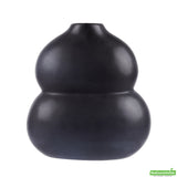 Vase, Table Art, 6.50 x 4 x 7 Inch, Ceramic, Black, Gourd Shape,1 - 1 EACH