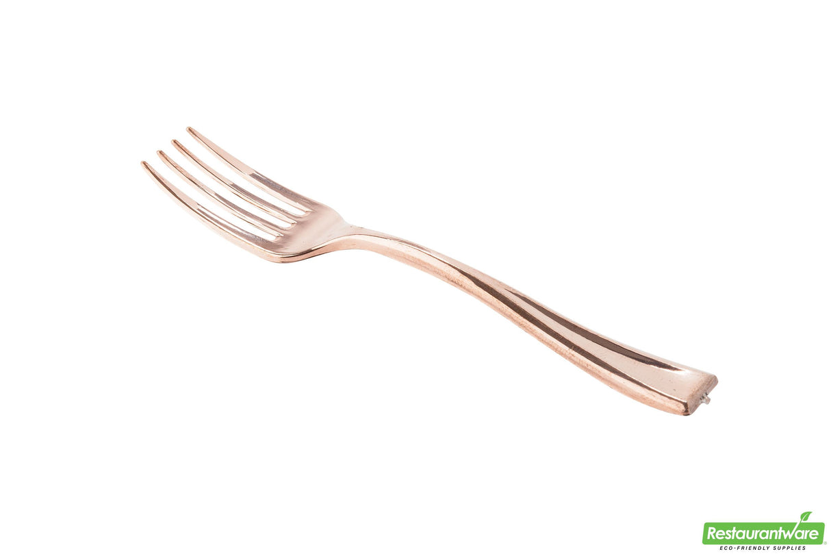Forks, Plastic, Rose Gold, 4 Inch, 4 Linear Inch,1 - 500 COUNT