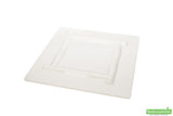 Plates, Bamboo Trim, Voga Melamine, 12 Inch, White, Square, 12 Linear Inch,1 - 10 COUNT