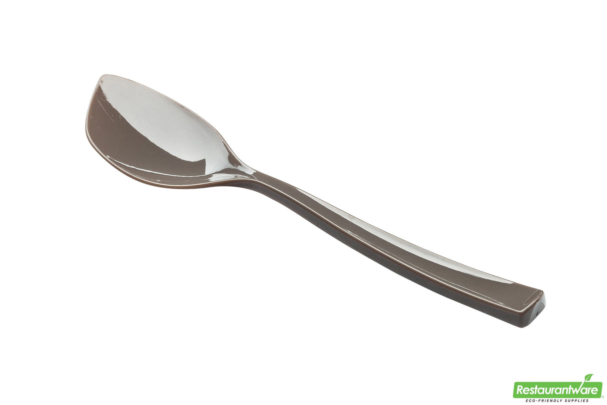Spoons, Dessert, Petal, Heavyweight Plastic, Fashion Grey, 4.5 Inch, 4.5 Linear Inch,1 - 100 COUNT