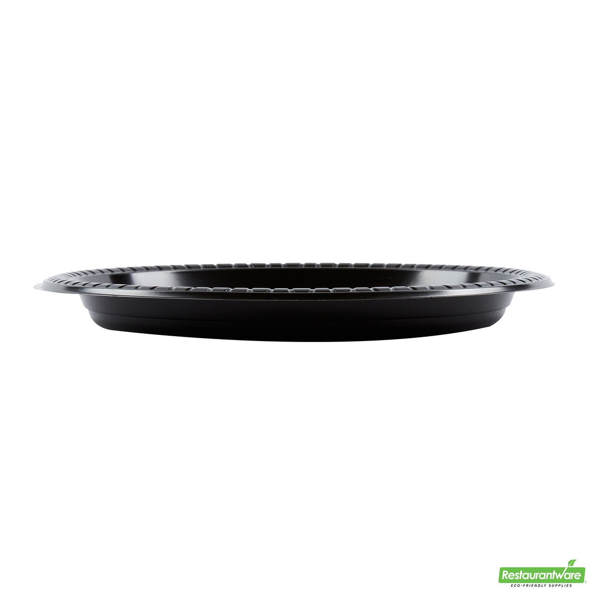 Plates, RW Base 9 x 9 x 0.75 Inch, Microwavable Plastic, Black, Round,2 - 50 COUNT