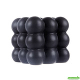 Vase, Table Art, 4.50 x 4.50 x 4.25 Inch, Ceramic, Black, Bubble Cube,1 - 1 EACH